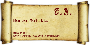 Burzu Melitta névjegykártya